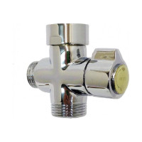 Дивертор для смесителя OUTE картриджный, 1 вход - 3/4", 2 выхода - 1/2" и 3/4", корпус силумин TP20-2