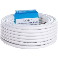 Коаксиальный кабель DORI RG-6 на F-разъёмах 10 м + переходник на TV 40897