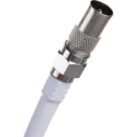 Коаксиальный кабель DORI RG-6 на F-разъёмах 10 м + переходник на TV 40897