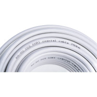 Коаксиальный кабель DORI RG-6 на F-разъёмах 20 м + переходник на TV 40903
