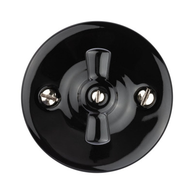 Поворотный выключатель TDM ELECTRIC фарфоровый с ручкой бантик 10А черный «Болонь» SQ1820-0002