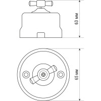 Поворотный выключатель TDM ELECTRIC фарфоровый с ручкой бантик 10А черный «Болонь» SQ1820-0002