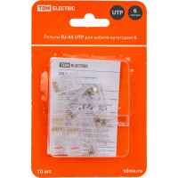 Разъем TDM ELECTRIC RJ-45 UTP для кабеля кат. 6, 8P8C в блистере 10 штук SQ0561-0008