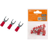 Наконечники для проводов обжимные вилочные НВИ 1,25-3 вилка 0,5-1,5мм (упаковка/20 штук) TDM ELECTRIC SQ0568-0012