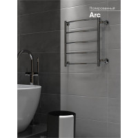 Полотенцесушитель INDIGO Arc без полки (н.р.1") 60/40 м/о 50 бок.подкл. (к-2, полированный) LASW60-40-б/п-50
