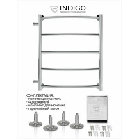 Полотенцесушитель INDIGO Arc без полки (н.р.1") 60/40 м/о 50 бок.подкл. (к-2, полированный) LASW60-40-б/п-50