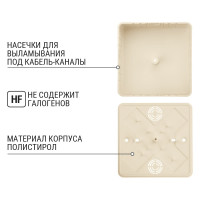 Коробка распределительная TDM ELECTRIC 100х100х44 ОП, слоновая кость, IP40 SQ1401-1809
