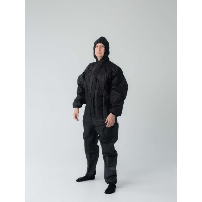 Многоразовый защитный комбинезон Смелый Каспер, черный, плотность 60 г/м2, размер 4XL, рост 180-188, с планкой с липучкой 00002