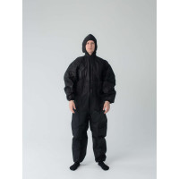 Многоразовый защитный комбинезон Смелый Каспер, черный, плотность 60 г/м2, размер 4XL, рост 180-188, с планкой с липучкой 00002