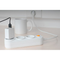 Бытовой удлинитель Power Cube 3р с/з выкл., 3500 Вт, 16 А, 5 м 31,5 (белый) PC-1-5M