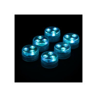 Водонепроницаемый мини светильник СИМАЛЕНД 3x1.9 см, 6 шт, от CR2032 (в компл.), пульт, RGB, IP68 7503714