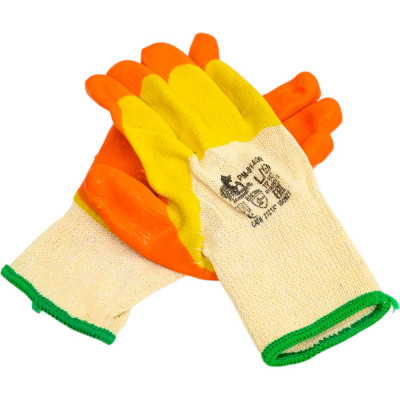 Рабочие перчатки с двойным латексным покрытием Русский Мастер, р.L (9), 2 шт. РМ-91409