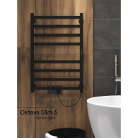Полотенцесушитель INDIGO Oktava Slim 3 electro 80/50 таймер, скрытый монтаж, универсальное подключение R/L LСLOKS3E80-50BRRt