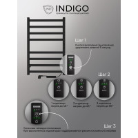 Полотенцесушитель INDIGO Oktava Slim 3 electro 80/50 таймер, скрытый монтаж, универсальное подключение R/L LСLOKS3E80-50BRRt