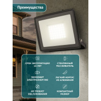 Прожектор светодиодный уличный ЭРА LPR-023-0-30K-050 50Вт 3000K IP65 Б0052859