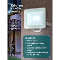 Прожектор светодиодный уличный ЭРА LPR-023-W-65K-030 30Вт 6500K IP65 белый Б0054641