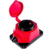 Колодка ОУ AY-KA 1-ая каучук с/з 16A IP44 красная 5510001