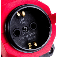 Колодка ОУ AY-KA 1-ая каучук с/з 16A IP44 красная 5510001