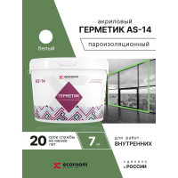 Акриловый герметик ECOROOM AS-14 (пароизоляционный; белый; 7 кг) E-Герм-4185/7