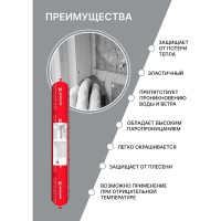 Акриловый герметик ECOROOM AS-12 (паропроницаемый; белый; 600 мл) E-Герм-7051/600