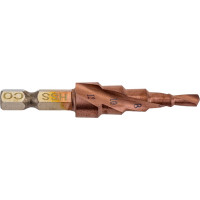 Сверло ступенчатое по металлу РОСОМАХА 4-12 мм, 5 ступеней Экстрим КОБАЛЬТ 705001