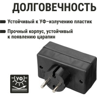 Блок на 4 гнезда TDM ELECTRIC 2П 2,5 А, 250 B, под плоскую вилку, черный SQ1806-0303