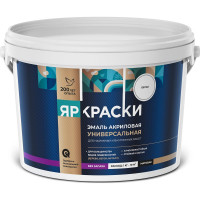 Универсальная акриловая эмаль ЯРОСЛАВСКИЕ КРАСКИ белая матовая, ведро 2.5 кг, О05197