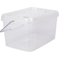 Прямоугольное ведро Тара.ру п/п 5.8 л, с крышкой, с металлической ручкой, прозрачное 21545