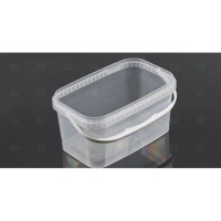 Прямоугольное ведро Тара.ру п/п 2 л, с крышкой, с ручкой, прозрачное 21487