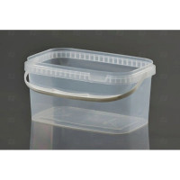 Прямоугольное ведро Тара.ру п/п 2 л, с крышкой, с ручкой, прозрачное 21487