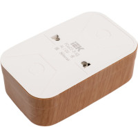 2-ая розетка IEK РСш22-3-ХД с з/к и з/ш о/у 16А GLORY дуб ERH24-K24-16