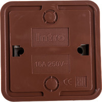 Розетка Intro с заземлением 2P+E Schuko, 16А-250В, IP20, открытая установка, венге, Б0053787