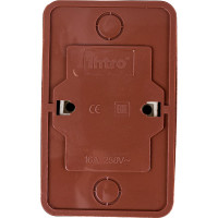 Розетка Intro Quadro 2-203-10 двойная без заземления 2x2P, 16А-250В, IP20, открытая установка, венге, Б0053796