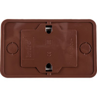 Розетка Intro Quadro с заземлением двойная 2x2P+E Schuko, 16А-250В, IP20, открытая установка, венге, Б0053805