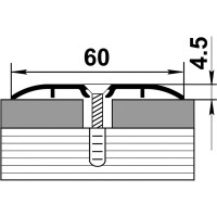 Порог одноуровневый алюминиевый Лука 60 мм, 2,7 м, декоративный, Черный УТ000022591