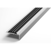 Порог угловой алюминиевый Лука 40x20 мм, 1,35 м, без покрытия, чёрный резинка УТ000023669