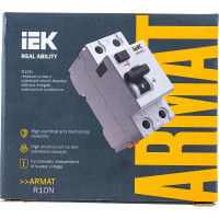 Выключатель дифференциального тока IEK ARMAT R10N 2P 40А 100мА тип A AR-R10N-2-040A100