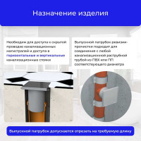 Лючок прочистка/ревизия Татполимер ТП-98.100 с пробкой и крышкой DN110 29897