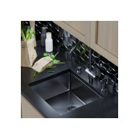 Мойка для подстольного монтажа MIXLINE PRO 50x44х20 см, толщина 3 мм, выпуск 3 1/2, с сифоном, черный графит 548569