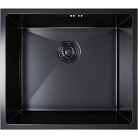 Мойка для подстольного монтажа MIXLINE PRO 50x44х20 см, толщина 3 мм, выпуск 3 1/2, с сифоном, черный графит 548569
