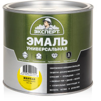 Эмаль универсальная алкидная полуматовая ЭКСПЕРТ желтая 1,8 кг 30492