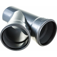 Тройник РемоКолор внутренняя канализация, серый, 45 градусов, 110 мм 139-832