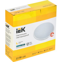 Светильник IEK LED ДПБ 3001 12Вт, IP54, 4000K, круг, белый LDPB0-3001-12-4000-K01