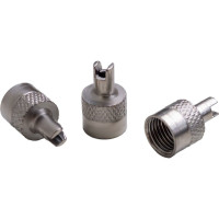 Колпачки на шинный вентиль Airline с ключом, хром, металл, 60 шт. AVC-60-04