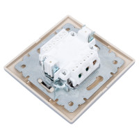 Выключатель Intro Plano 1-102-03 одноклавишный с подсветкой, 10А-250В, IP20, СУ, алюминий, Б0053731