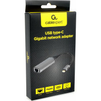 Сетевой адаптер Cablexpert Type-C USB3.0, в Гбит. сеть Ethernet (RJ-45), метал. разъем, Pro, коробка A-USB3C-LAN-01