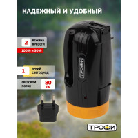 Светодиодный аккумуляторный фонарь прожектор ТРОФИ PA-101 1 режим Б0053340