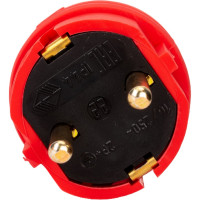 Каучуковая вилка ЭРА с заземлением VX10-R-IP44 16А IP44 прямая красная, Б0055415
