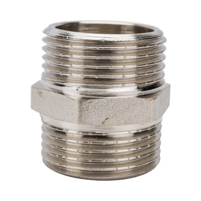 Ниппель DOUBLE-LIN резьбовой латунный никелированная Н/Н 1.1/4" LL6020 (1"1/4)