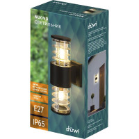 Настенный накладной светильник duwi Nuovo, 2хЕ27х60Вт, IP65, 175х108х320мм, алюминий/стекло, черный 24392 2